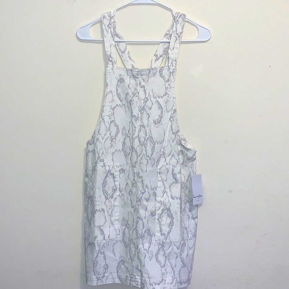 XS Love, Fire Dress / Overall Style  - White & Gray Snake Skin Pattern